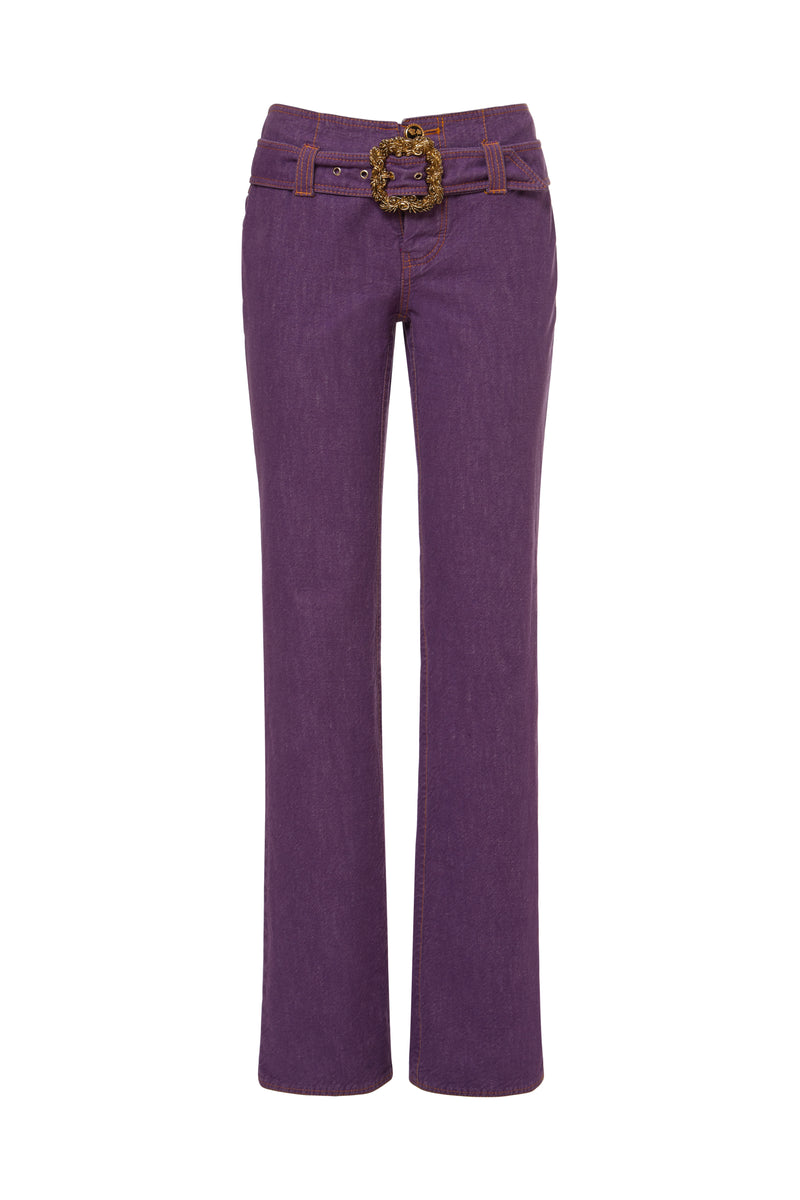 ◆NASTY FANCY CLUB◆ NF belt point denim pants PURPLEF22ZC83 FANCY CLUB（ファンシークラブ）の「【FANCY CLUB】BELT POINT