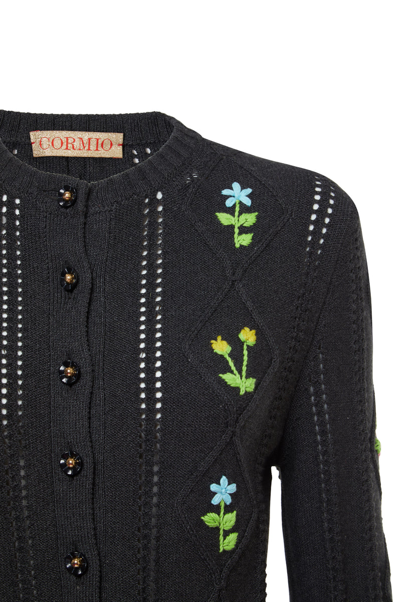 CORMIO 刺繍カーディガン Oma cotton cardigan – CORMIO